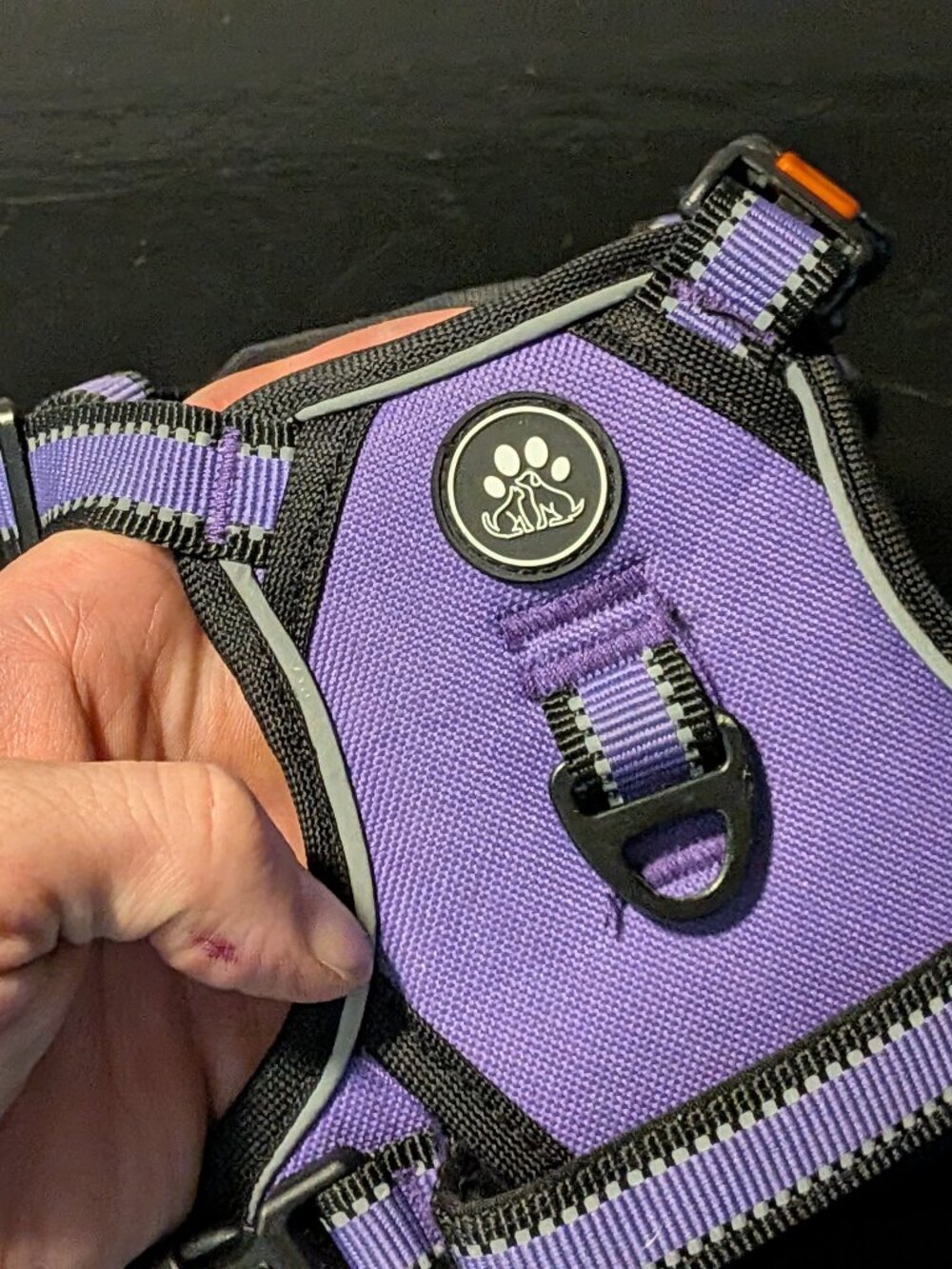 No Pull Reflective Dog Harness Purple Size Small Adjustable Padded